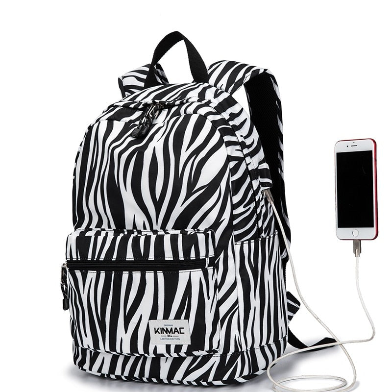 Zebra print sale backpacks