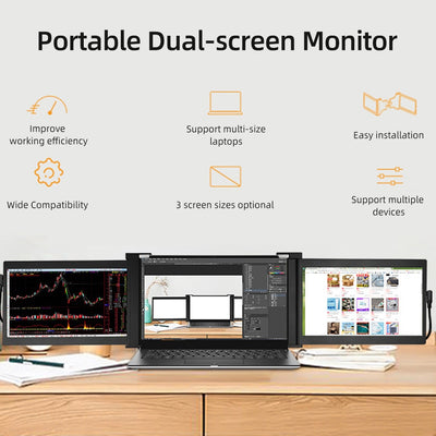 Portable Dual-Screen Laptop Monitor Expansion Screen