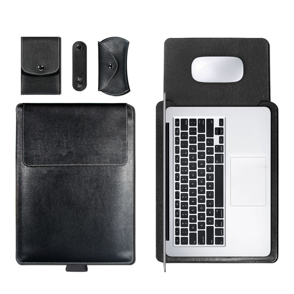 Leather Sleeve Set With Support Frame for MacBook 13-inch