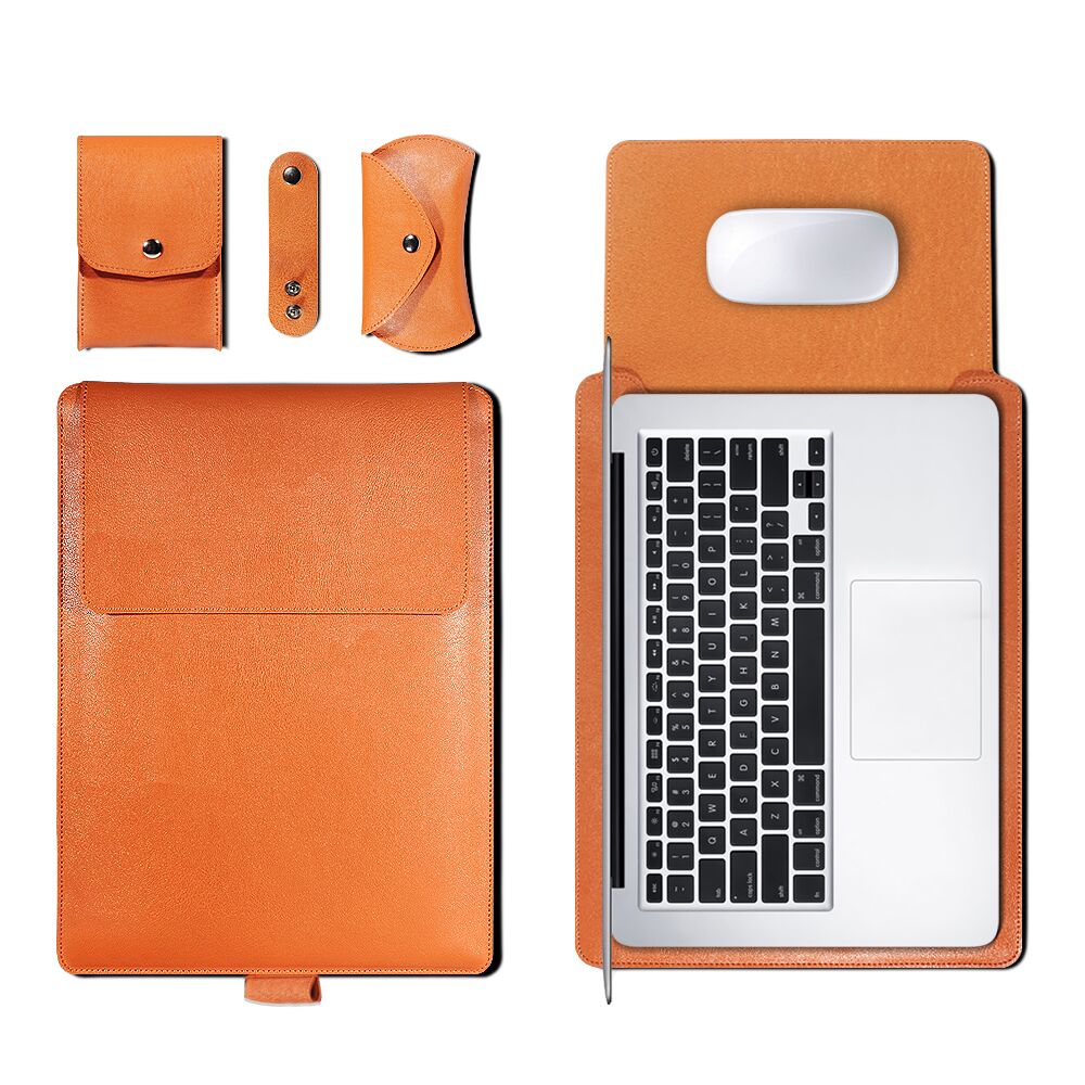 Leather Sleeve Set With Support Frame for MacBook 13-inch