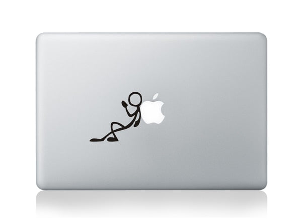 Leaning Stick Man Sticker for Apple MacBook - Laptop Bags Australia